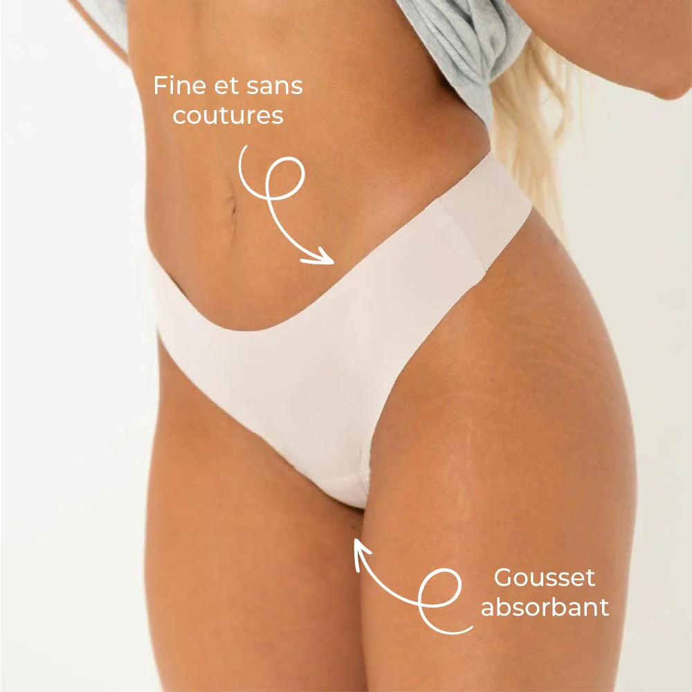 Tanga taille mi-haute noir (Lot de 3)