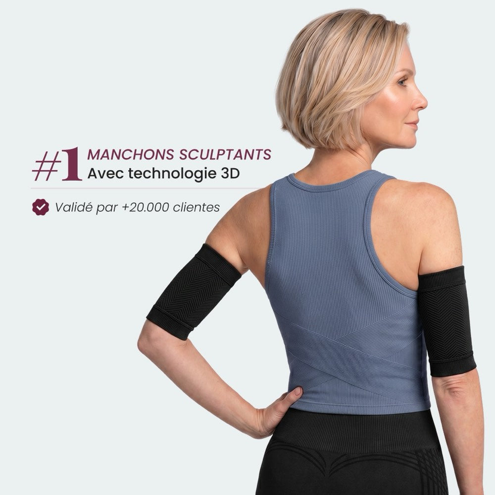 Manchons sculptants 3D sans couture portés sous des vêtements de tous les jours