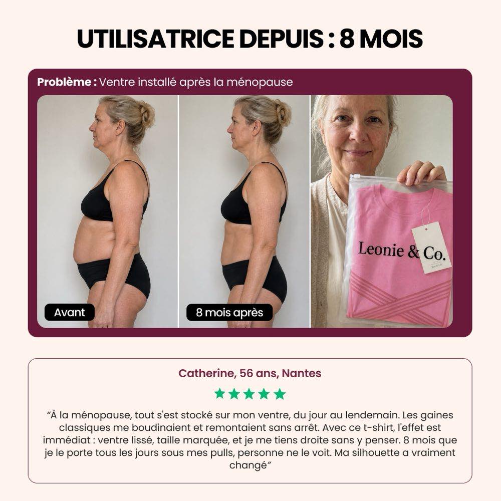 Avis de Catherine, 56 ans, Nantes, après huit mois avec le T-shirt sculptant 3D