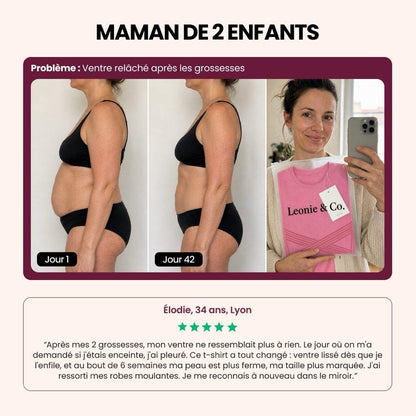 Avis d'Élodie, 34 ans, Lyon, maman de deux enfants, sur le T-shirt sculptant 3D