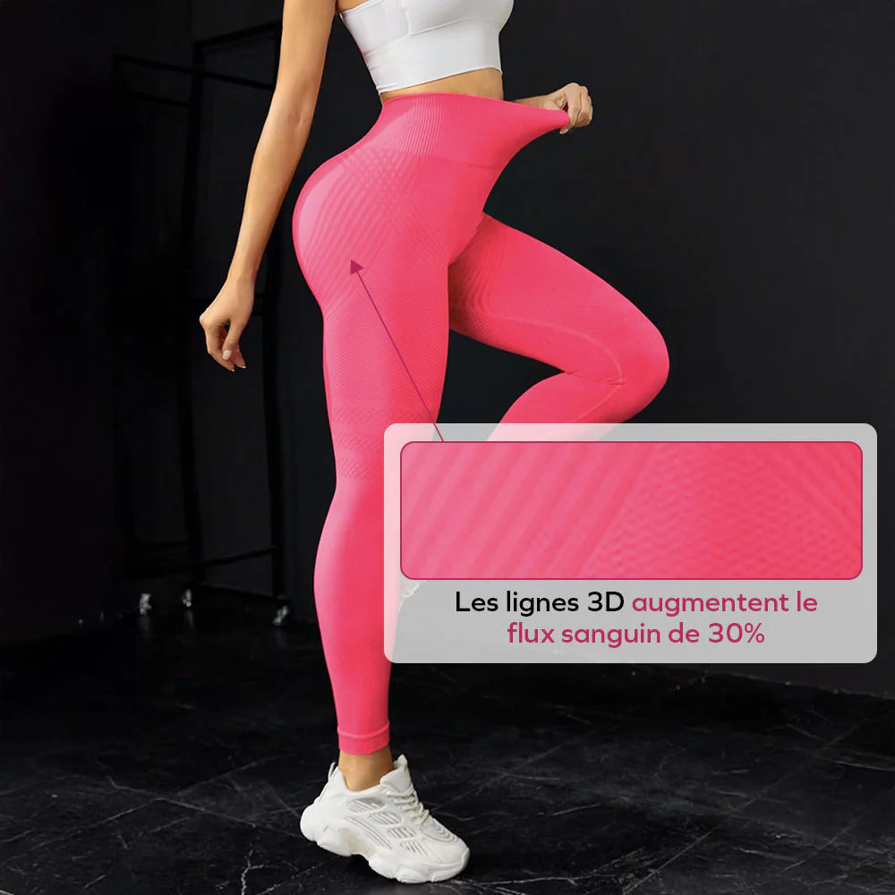 Women's 3D Sculpting Leggings - Seamless Scrunch Butt Lifting Leggings For Running & Gym